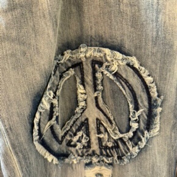 BLUE VELVET PEACE CUFFED WIDE LEG JEAN - Picture 6 of 7